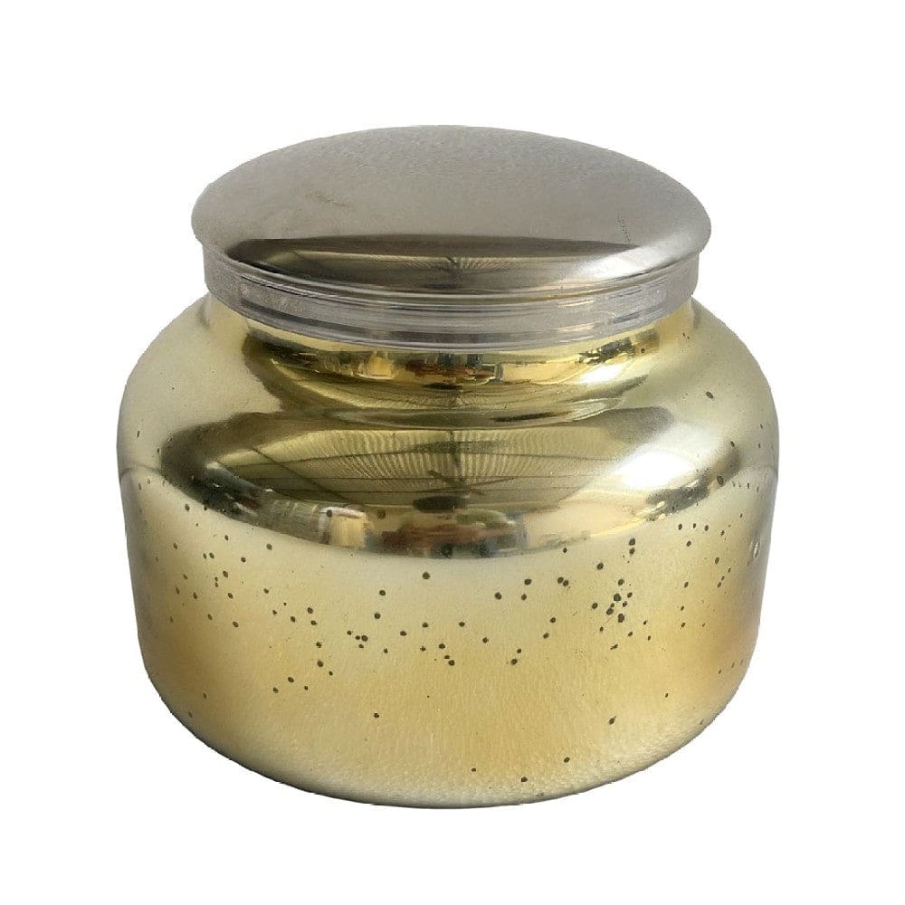 7 Inch Candle With Pot Shape Case With A Lid Gold