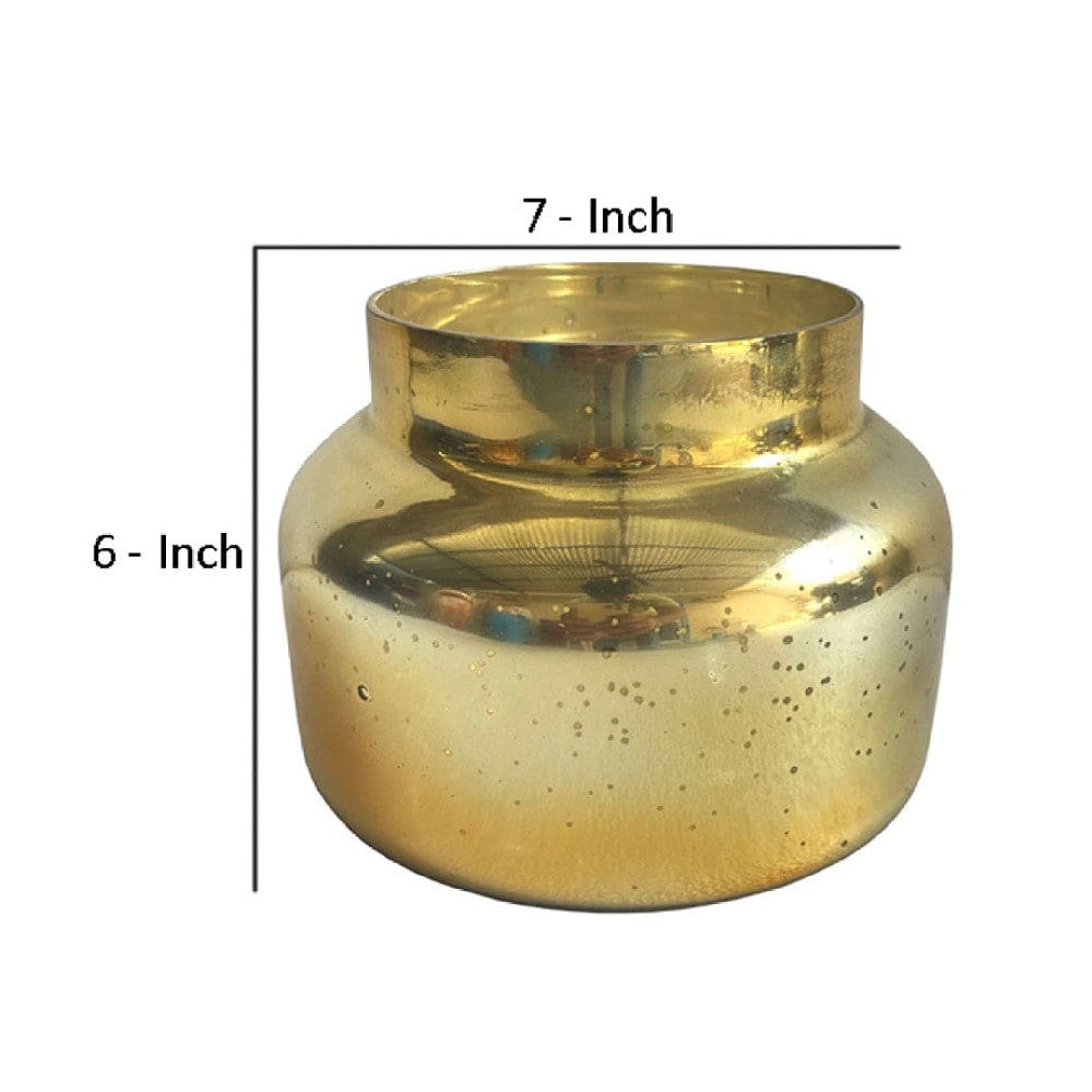7 Inch Candle With Pot Shape Case With A Lid Gold