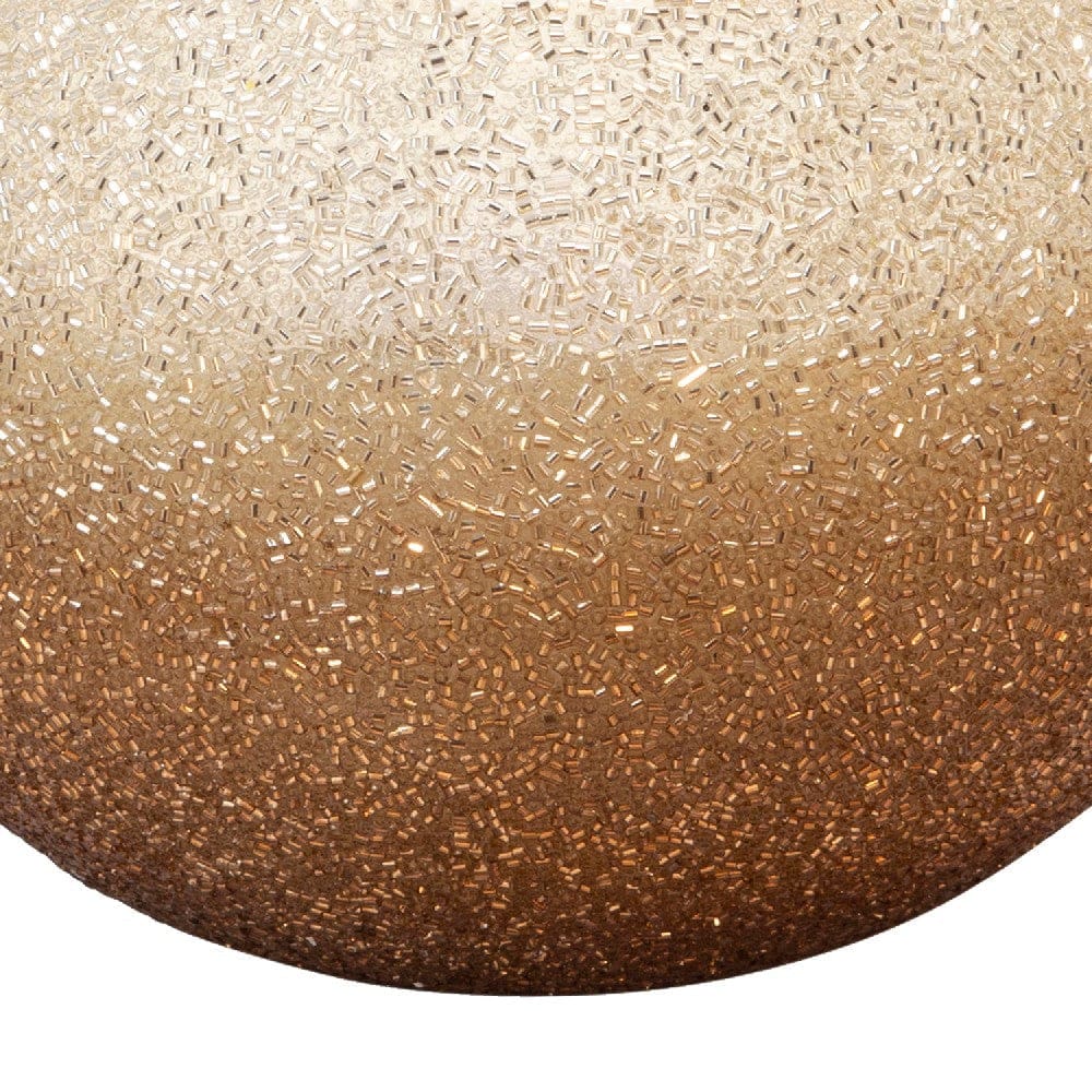 8 Inch Candle With Curved Round Case And Shimmery Details Gold