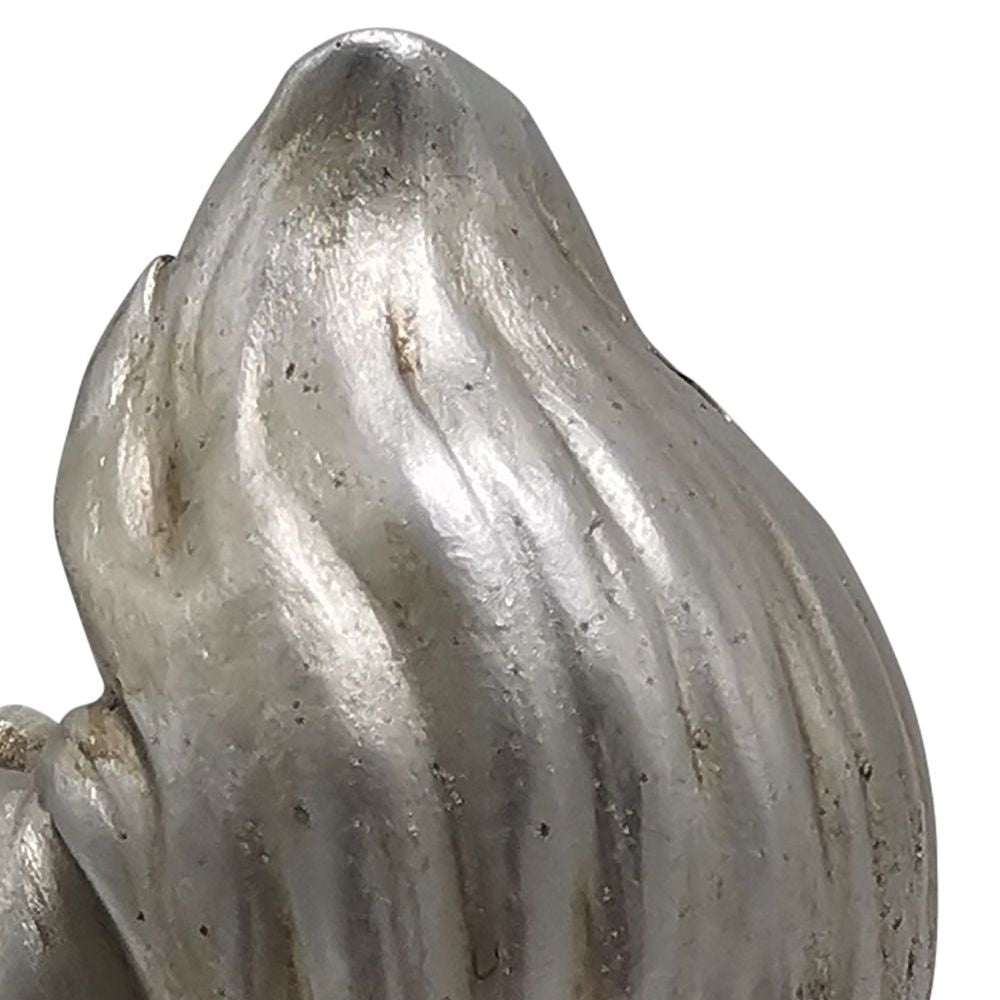 7 Inch Resin Accent Decor With Sitting Squirrel And Acorn Nut Silver