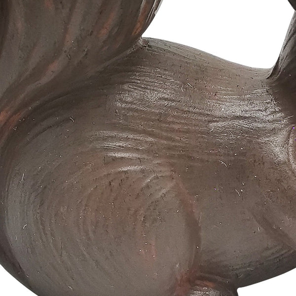 7 Inch Resin Accent Decor With Sitting Squirrel And Acorn Nut Brown