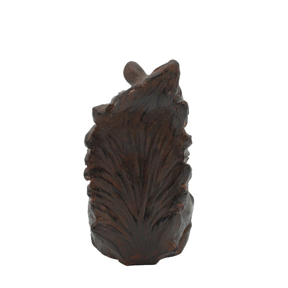 7 Inch Resin Candle Holder With Squirrel Design Brown