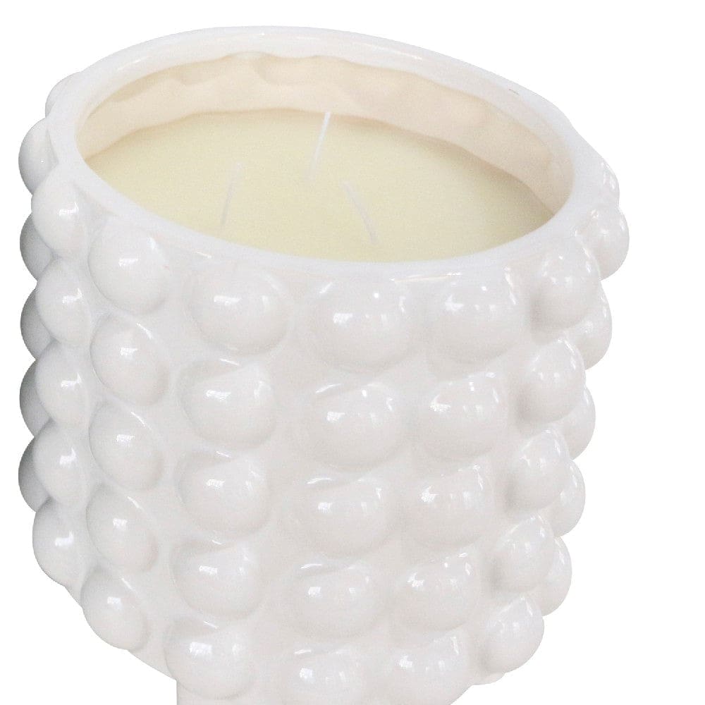 8.5 Inch Citronella Candle With Bubble Pattern Set Of Two Blue And White