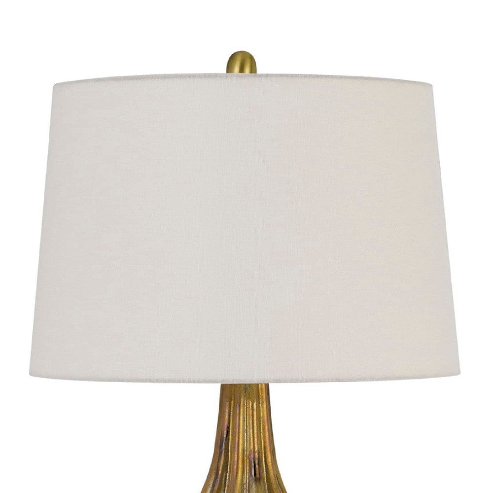 31 Inch Vintage Glass Table Lamp with Dimmer Antique Gold