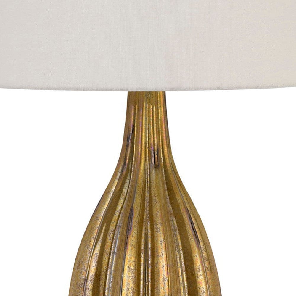 31 Inch Vintage Glass Table Lamp with Dimmer Antique Gold