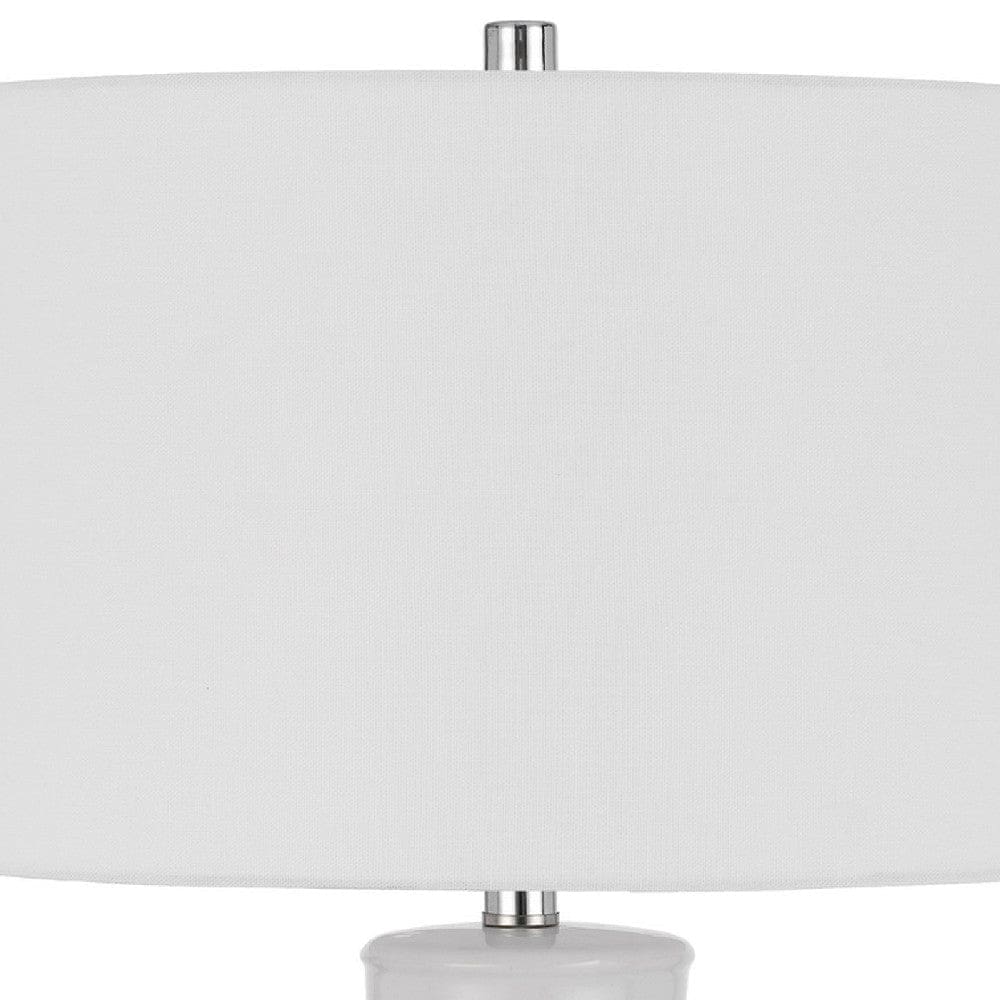 27 Inch Table Lamp with Dimmer Black and White Leopard Print