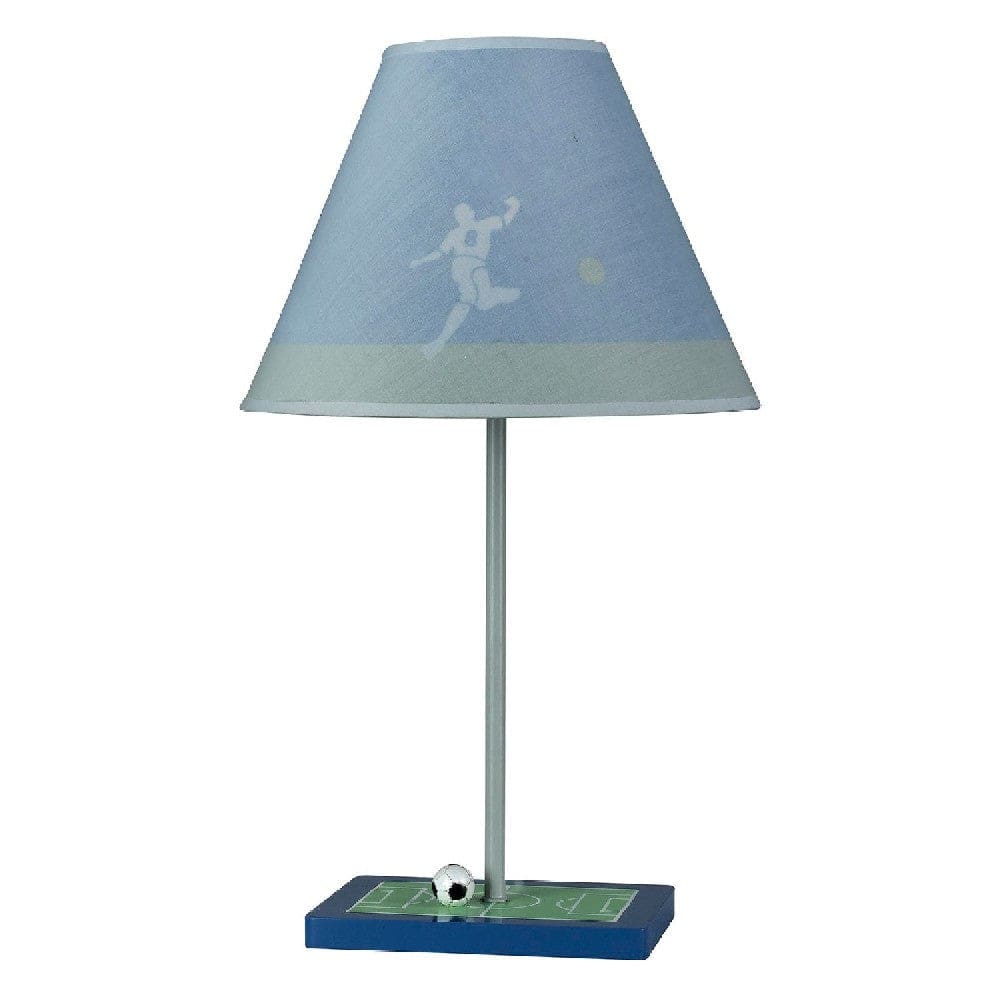21 Inch Youth Soccer Table Lamp with Cone Shade Blue