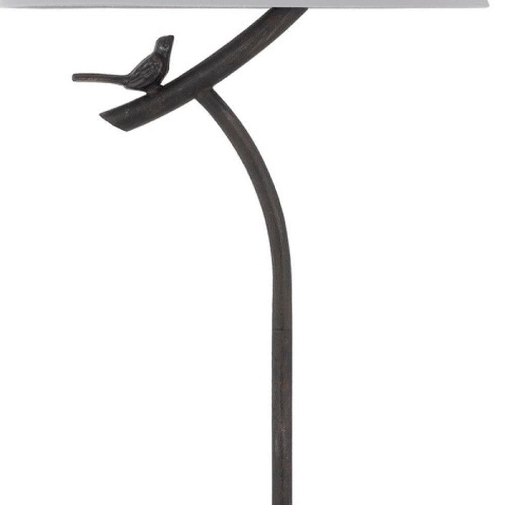 60 Inch Floor Lamp With Dimmer Sitting Bird Design Black