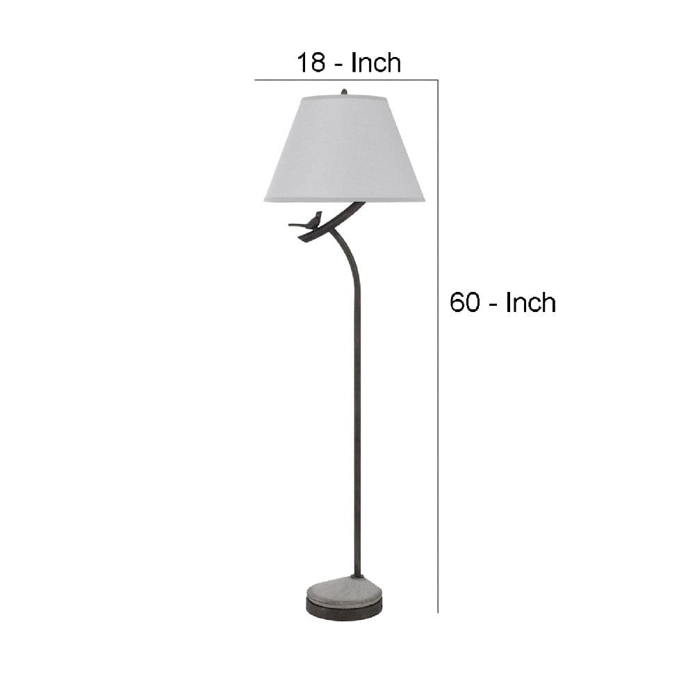 60 Inch Floor Lamp With Dimmer Sitting Bird Design Black