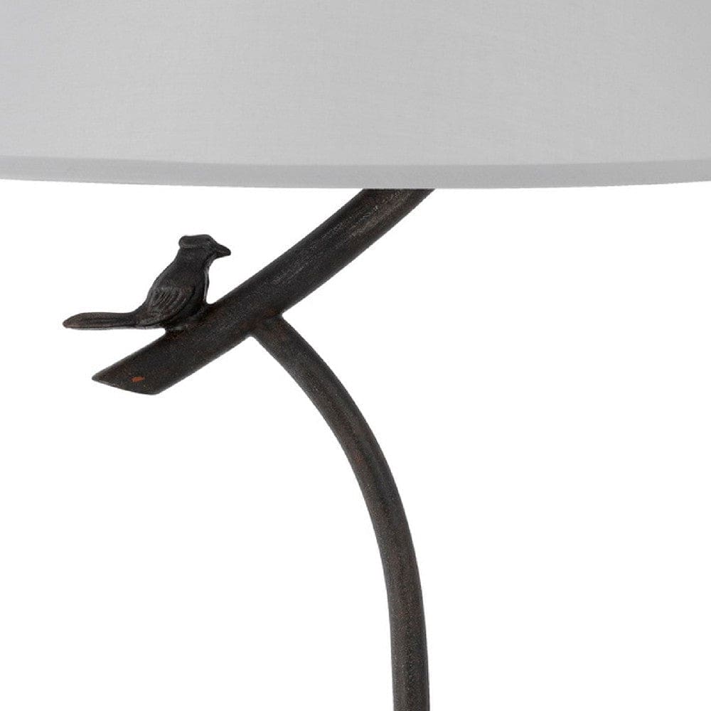 33 Inch Table Lamp with Dimmer Sitting Bird Design Black