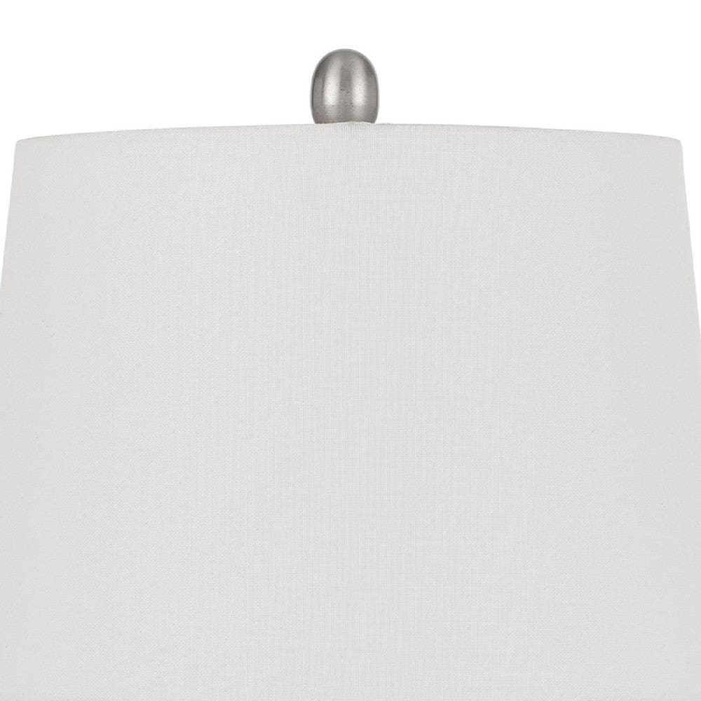 24 Inch Curved Speckled Glass Jar Base Table Lamp Clear