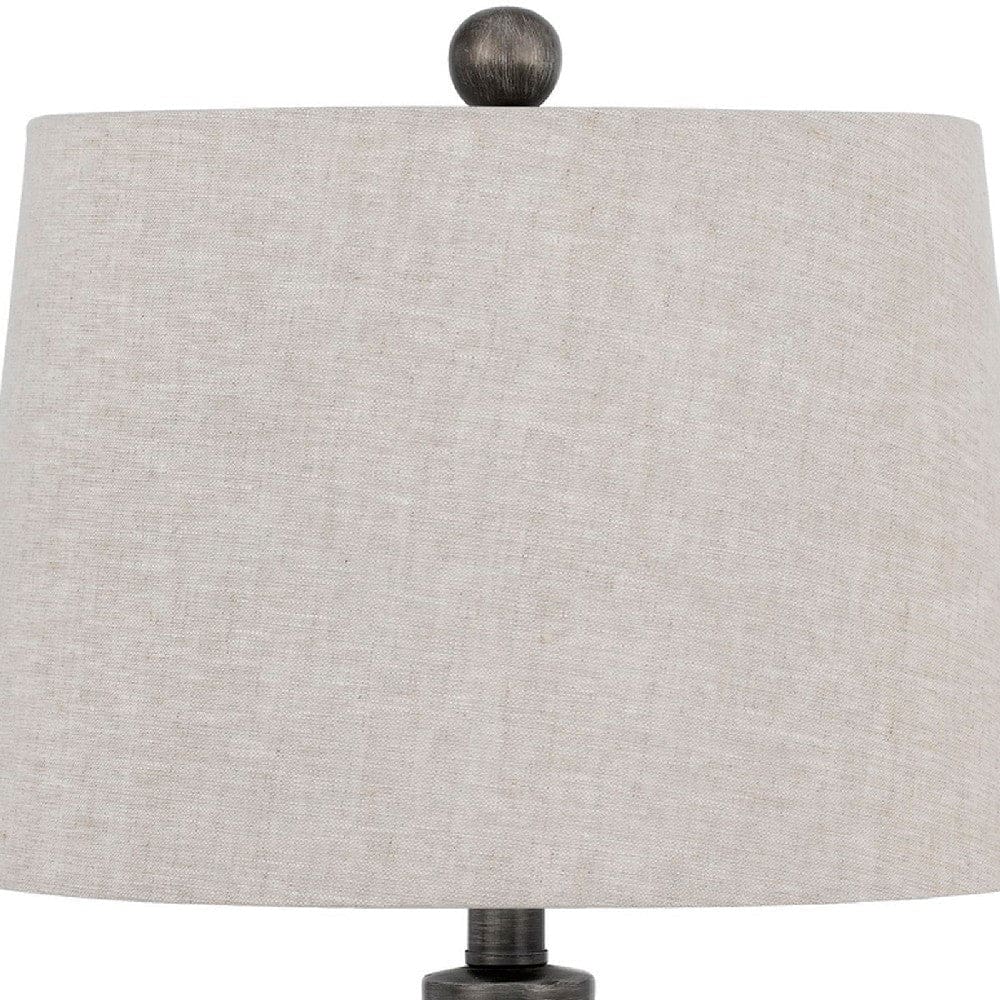 25 Inch Urn Base Table Lamp with 3D Trellis Pattern Silver