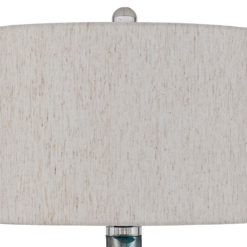 28 Inch Glass Bottle Table Lamp Drum Shade Dimmer Bronze