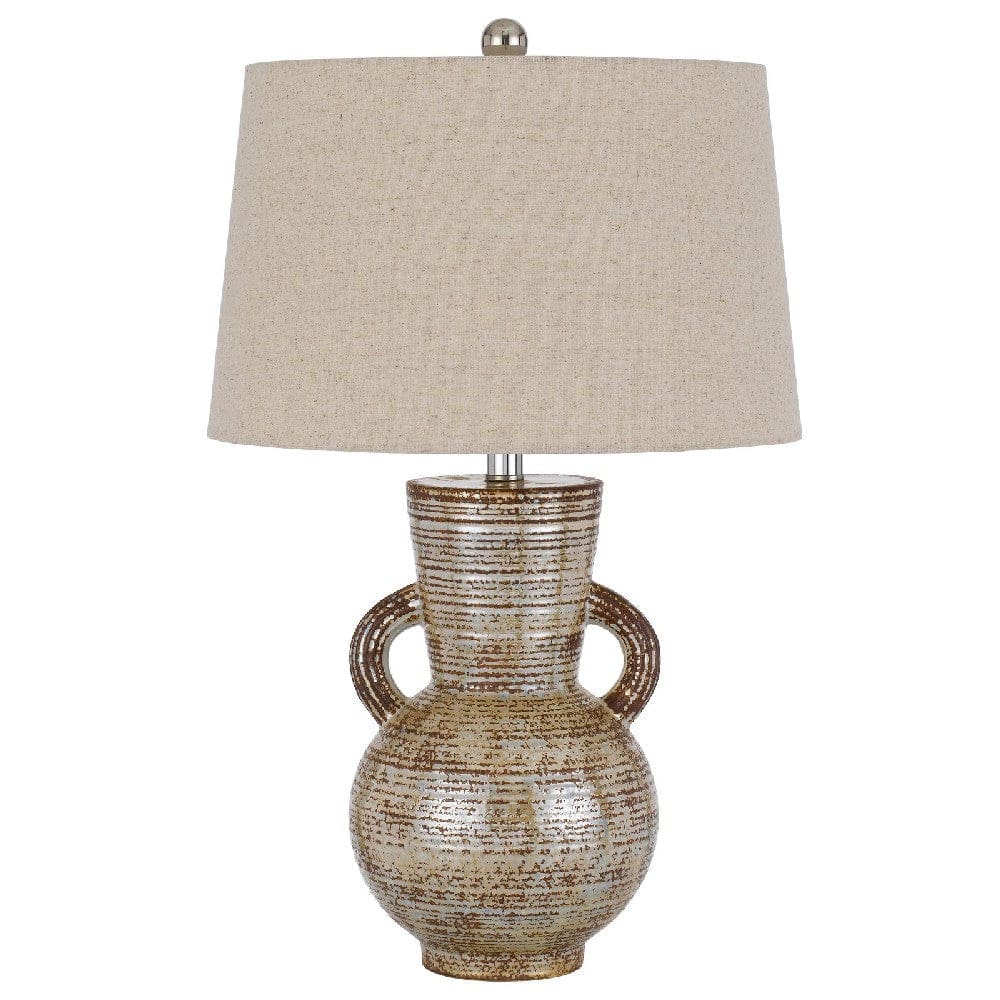 26 Inch Vase Table Lamp with Curved Handles Dimmer Bronze