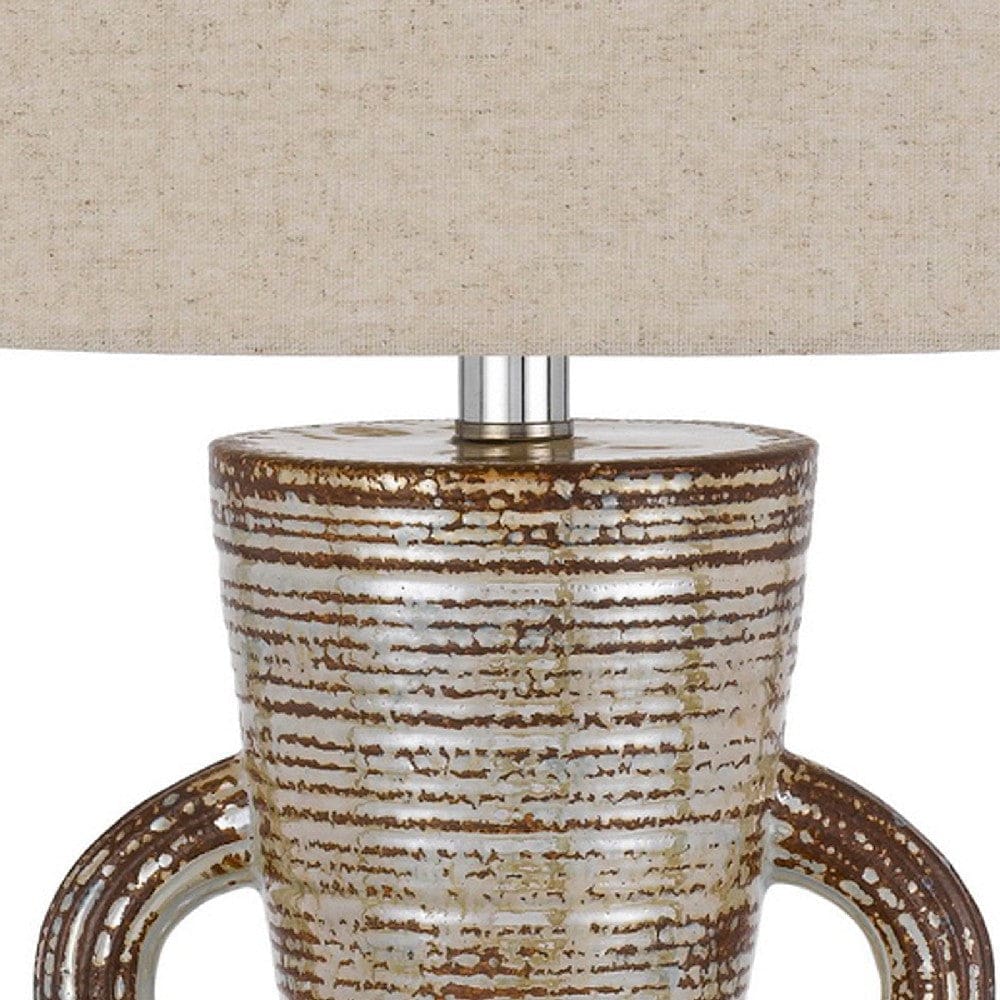 26 Inch Vase Table Lamp with Curved Handles Dimmer Bronze