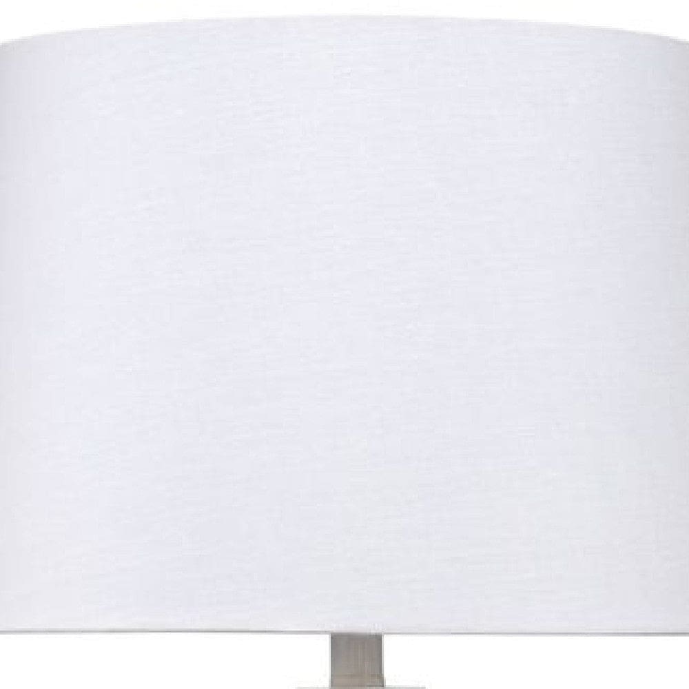 28 Inch Resin Tapered Table Lamp with Raised Design Cream