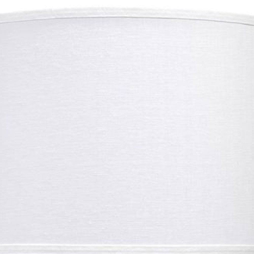 28 Inch Ceramic Table Lamp with Faceted Base White and Gray