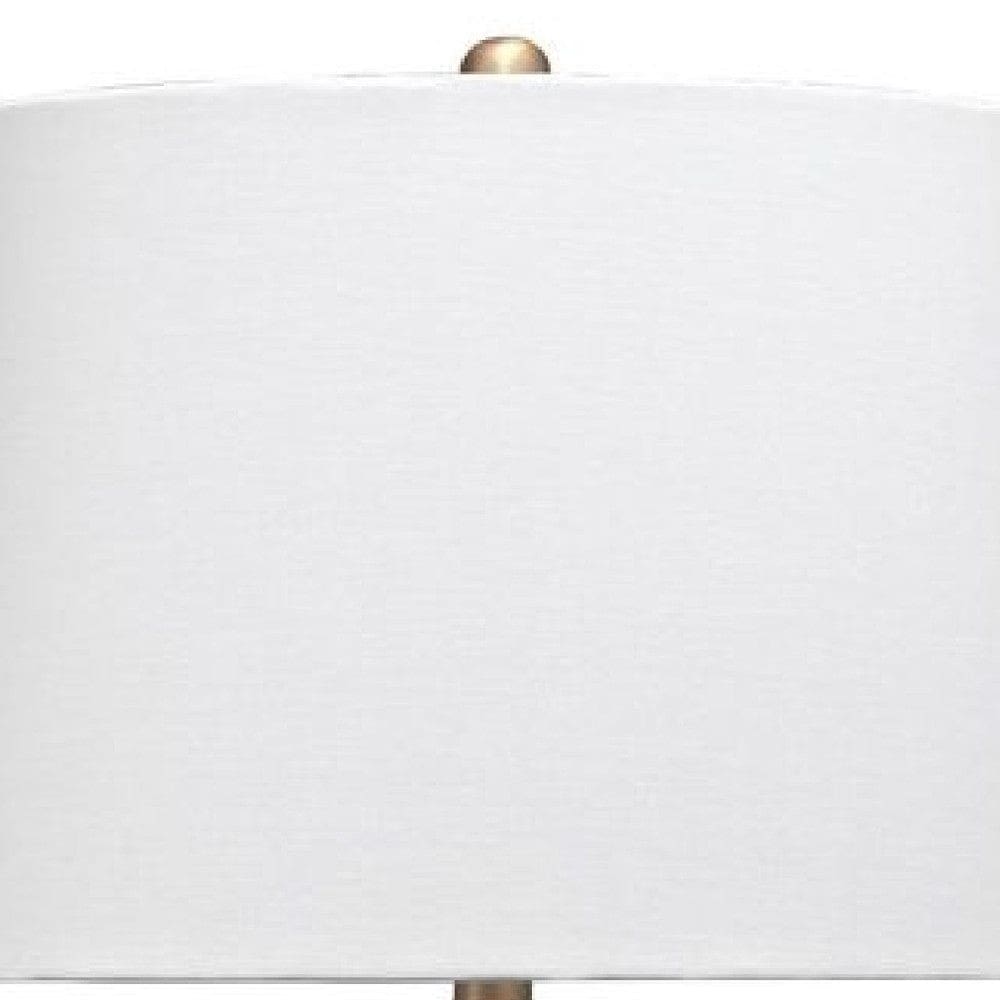 27 Inch Round Ceramic Stacked Ball Table Lamp White Gray