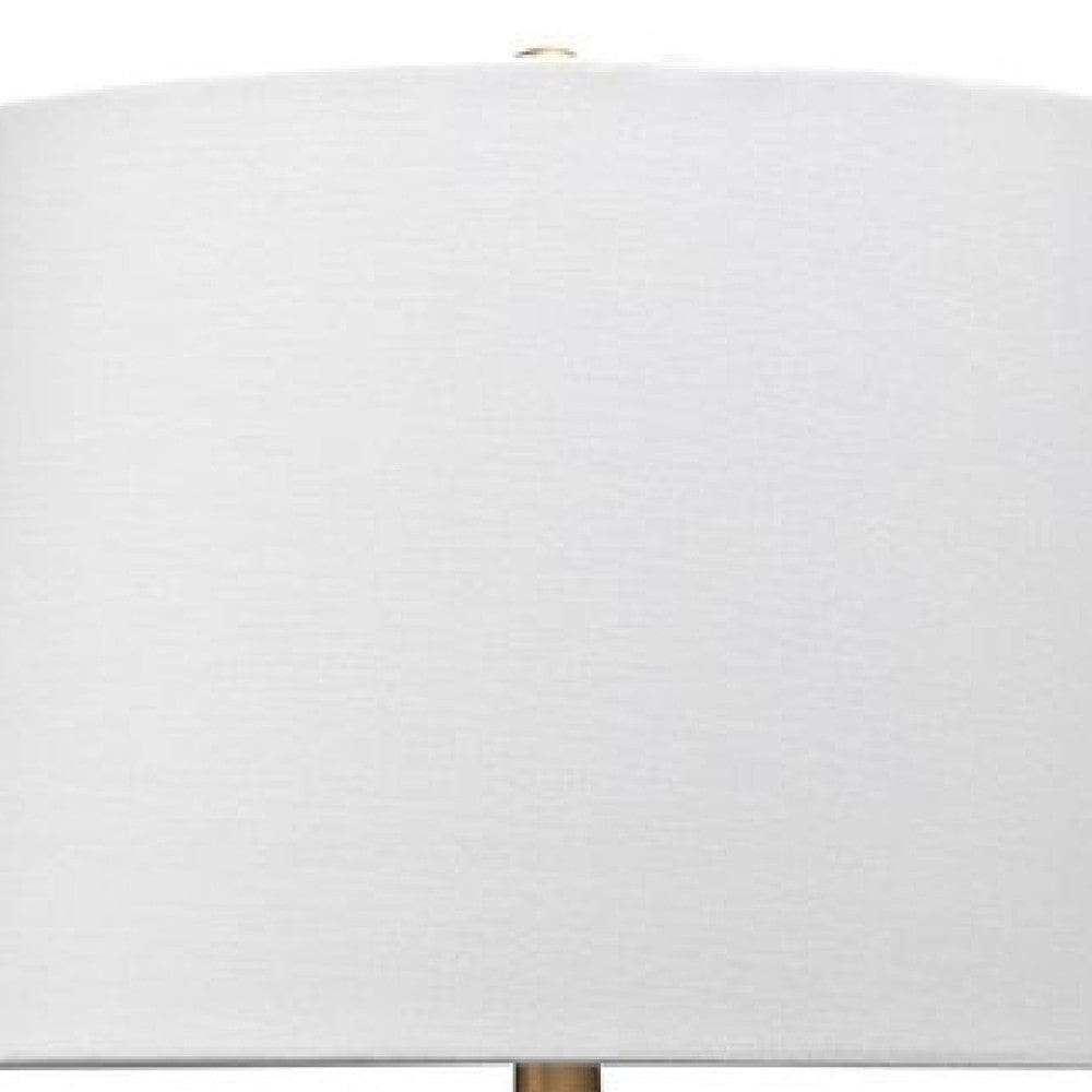 27 Inch Round Ceramic Stacked Ball Style Table Lamp White