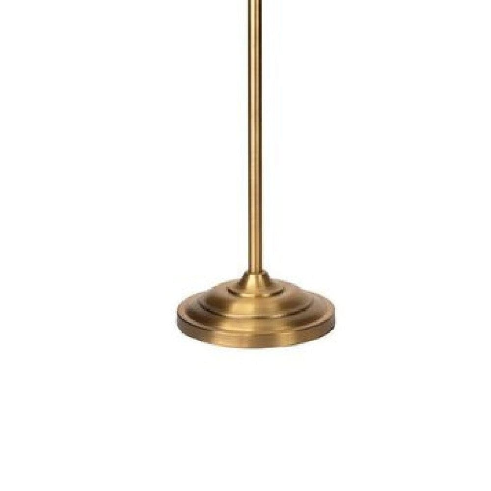 69 Inch Metal Floor Lamp With Clear Cone Glass Shade Brass