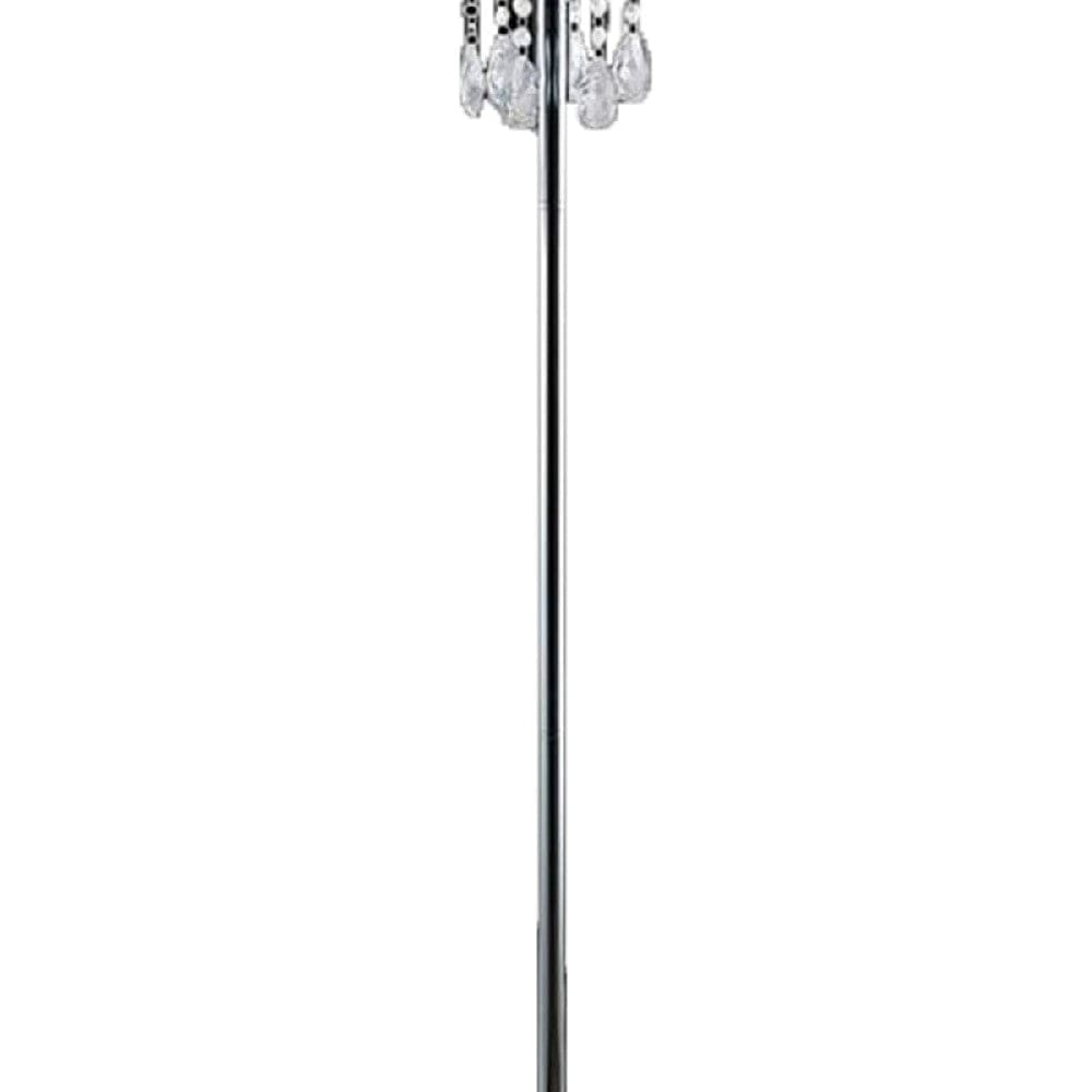Bob 63 Inch Floor Lamp Pleated Shade Crystal Droplets Black