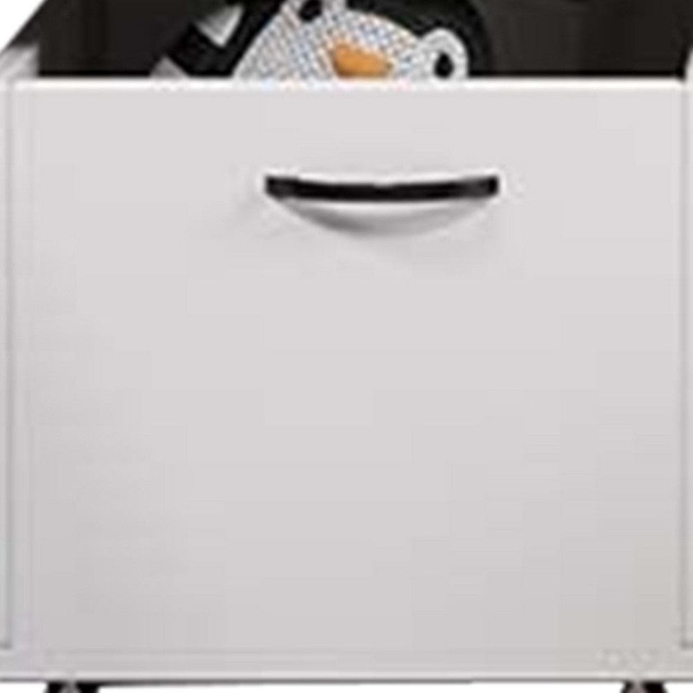 20 Inch Multipurpose Storage Box with Caster Wheels Set of 2 White