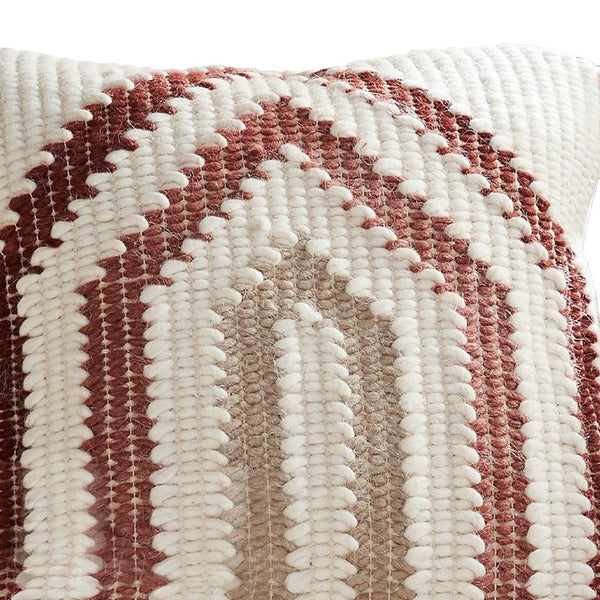 18 Inch Decorative Throw Pillow Cover Knitted Geometric Pattern White