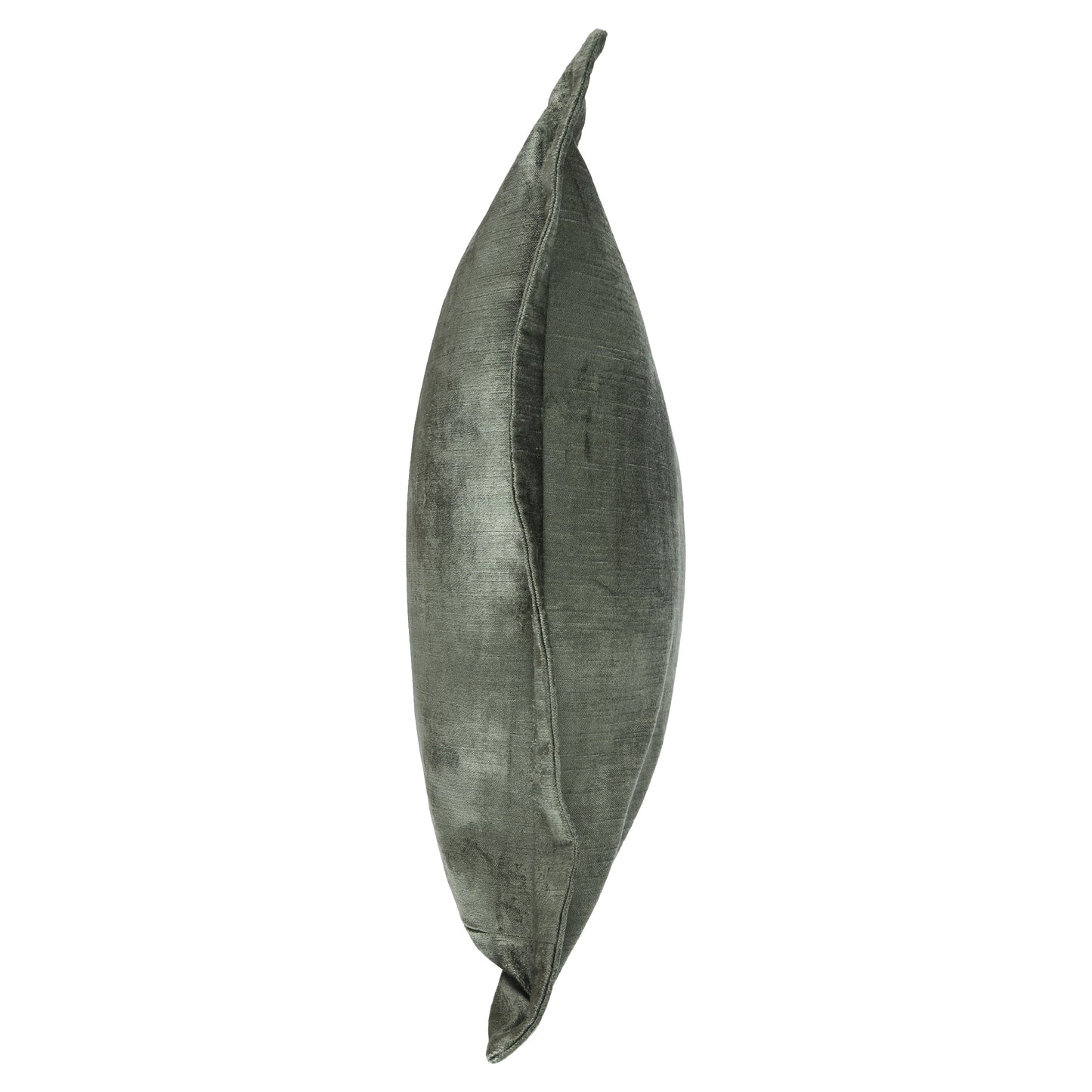 Brad 22 Inch Square Velvet Decorative Throw Pillow Flanged Finish Green