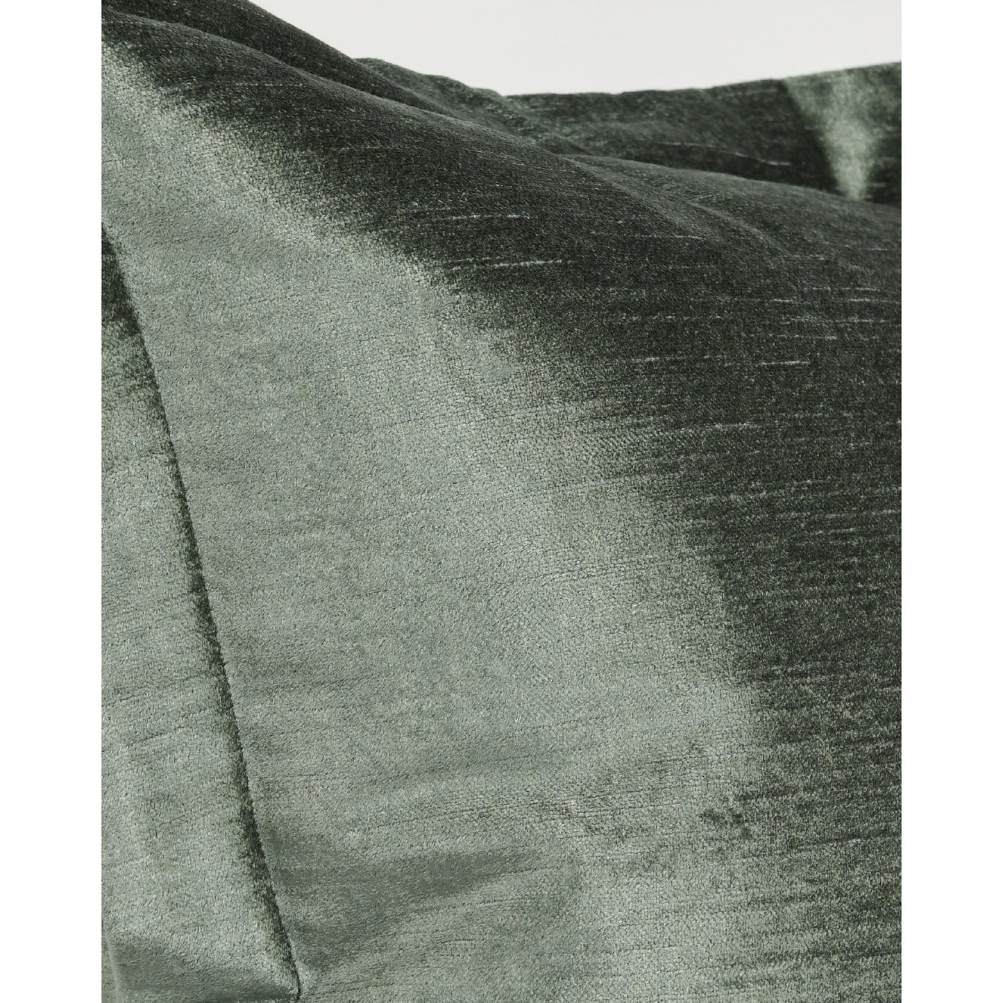 Brad 22 Inch Square Velvet Decorative Throw Pillow Flanged Finish Green
