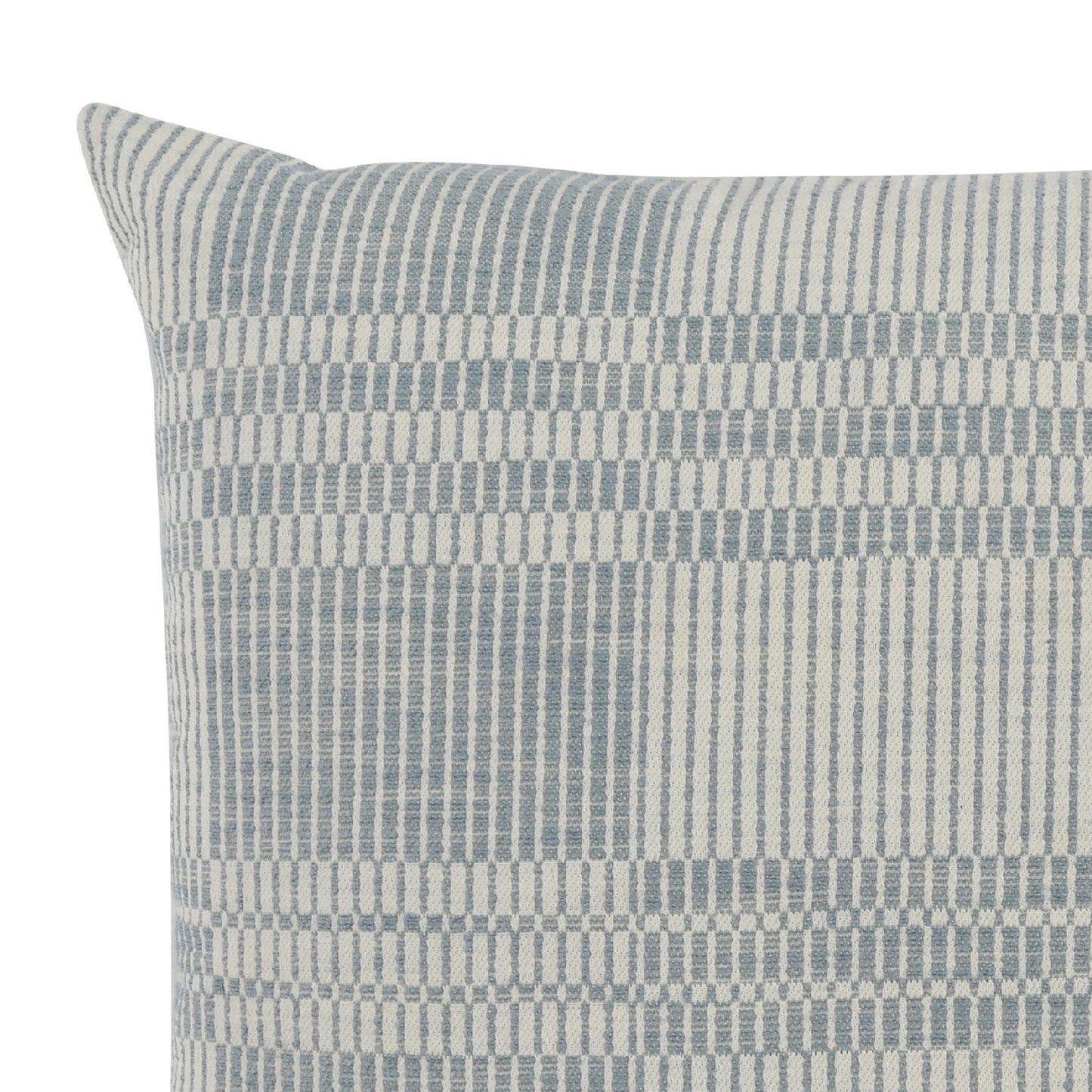 Drake 22 Inch Square Cotton Decorative Throw Pillow Plaid Sandy Blue
