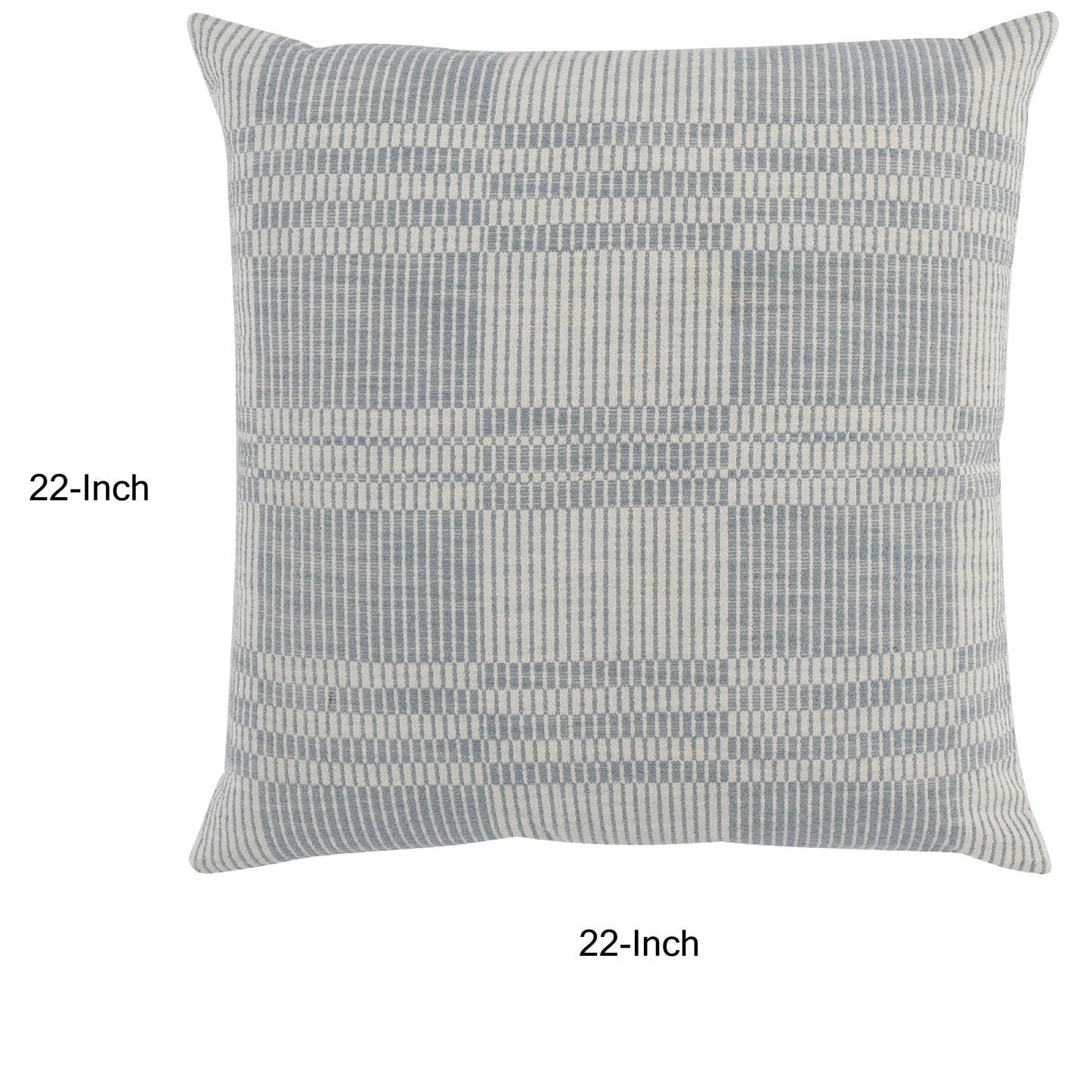 Drake 22 Inch Square Cotton Decorative Throw Pillow Plaid Sandy Blue
