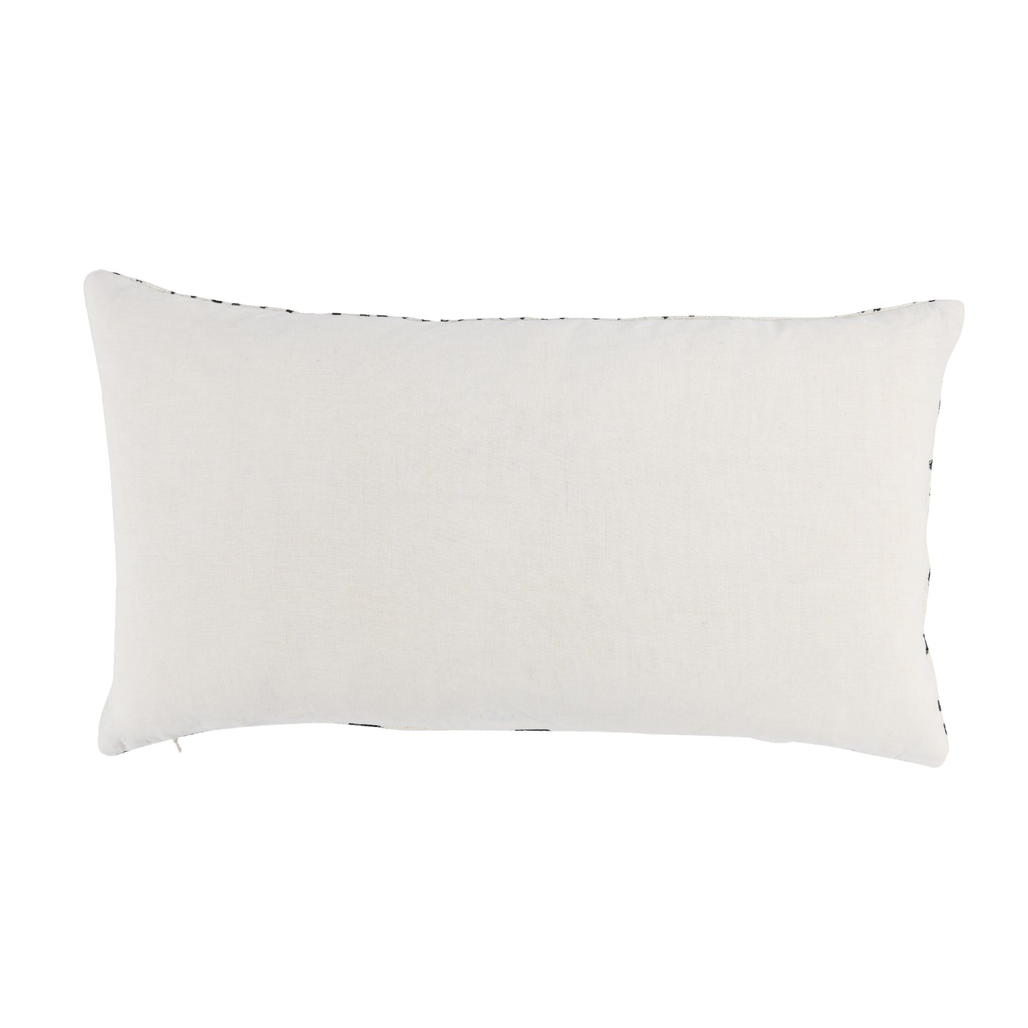 26 Inch Cotton Decorative Lumbar Throw Pillow Tribal Pattern Black White