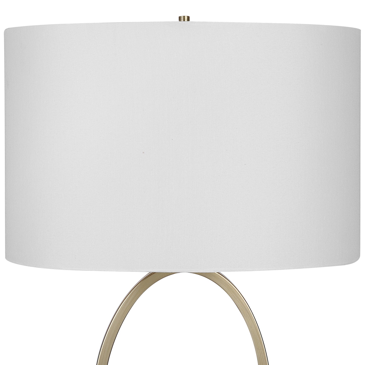 27 Inch Metal Table Lamp Oval Center Ring Gold White
