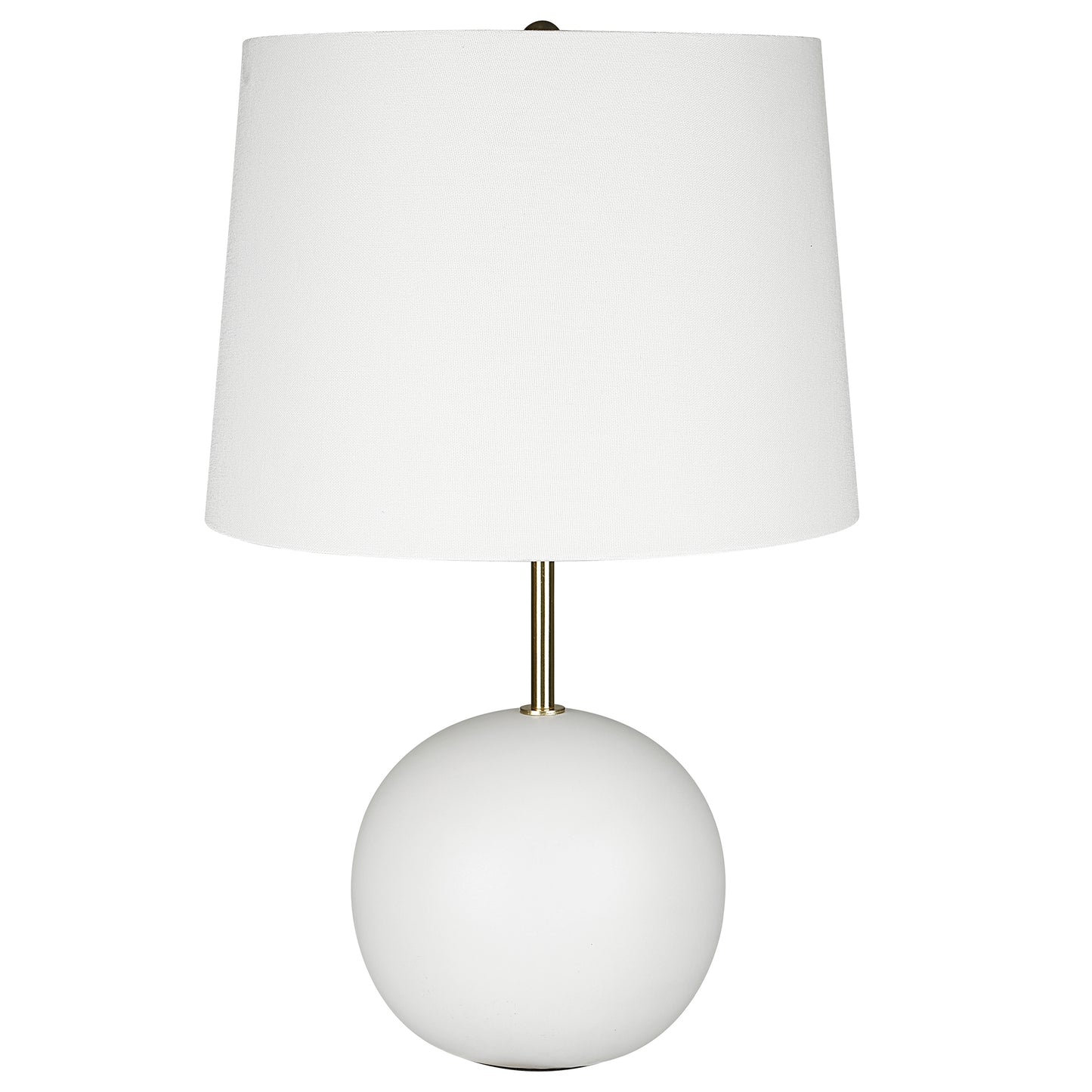 22 Inch Ceramic Table Lamp Sphere Base White Gold