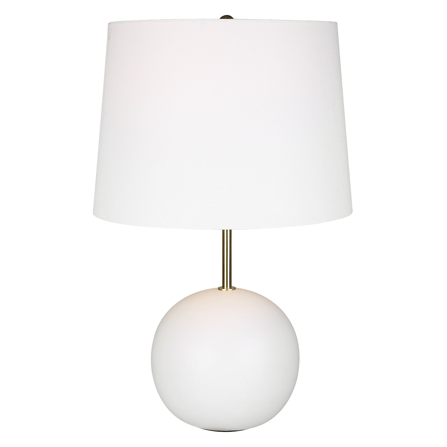 22 Inch Ceramic Table Lamp Sphere Base White Gold