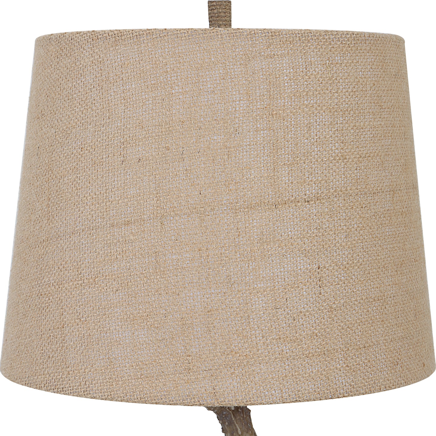 22 Inch Polyresin Table Lamp Antlers Burlap Shade Beige