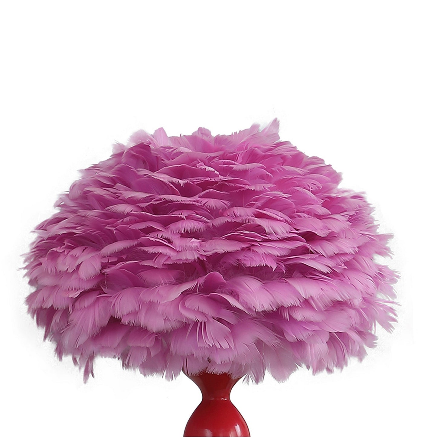 Lily 24 Inch Metal Glam Feather Table Lamp Candlestick 40w Pink Red