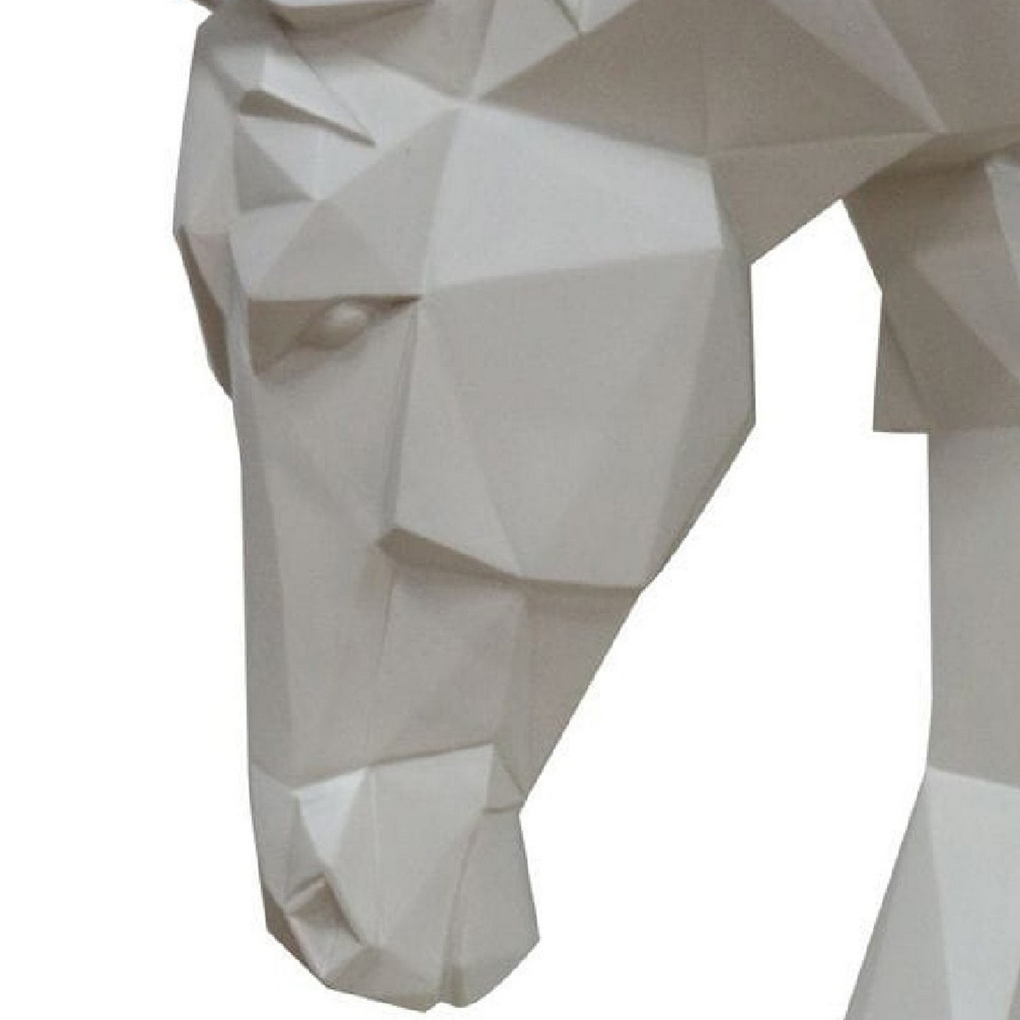 Cid 15 Inch Modern Polyresin Horse Head Sculpture Decor Faceted White