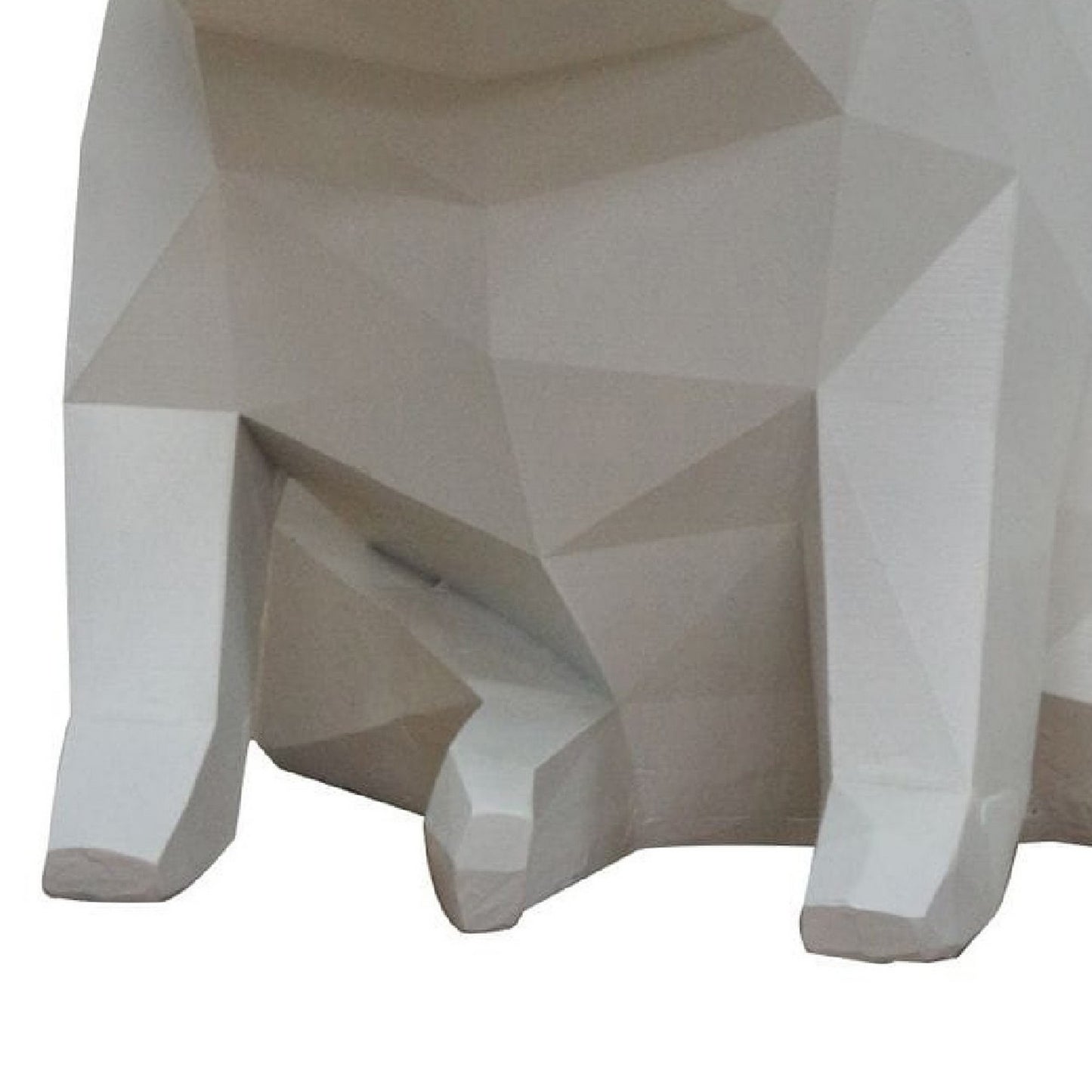 Cid 9 Inch Modern Polyresin Dog Sculpture Decor Faceted Design White