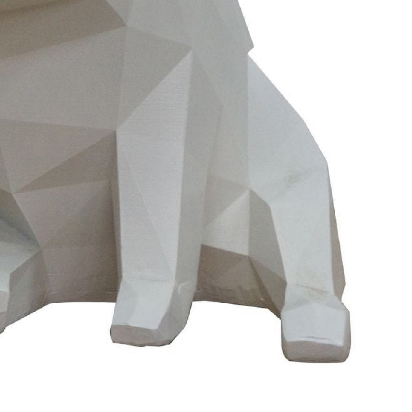 Cid 9 Inch Modern Polyresin Dog Sculpture Decor Faceted Design White