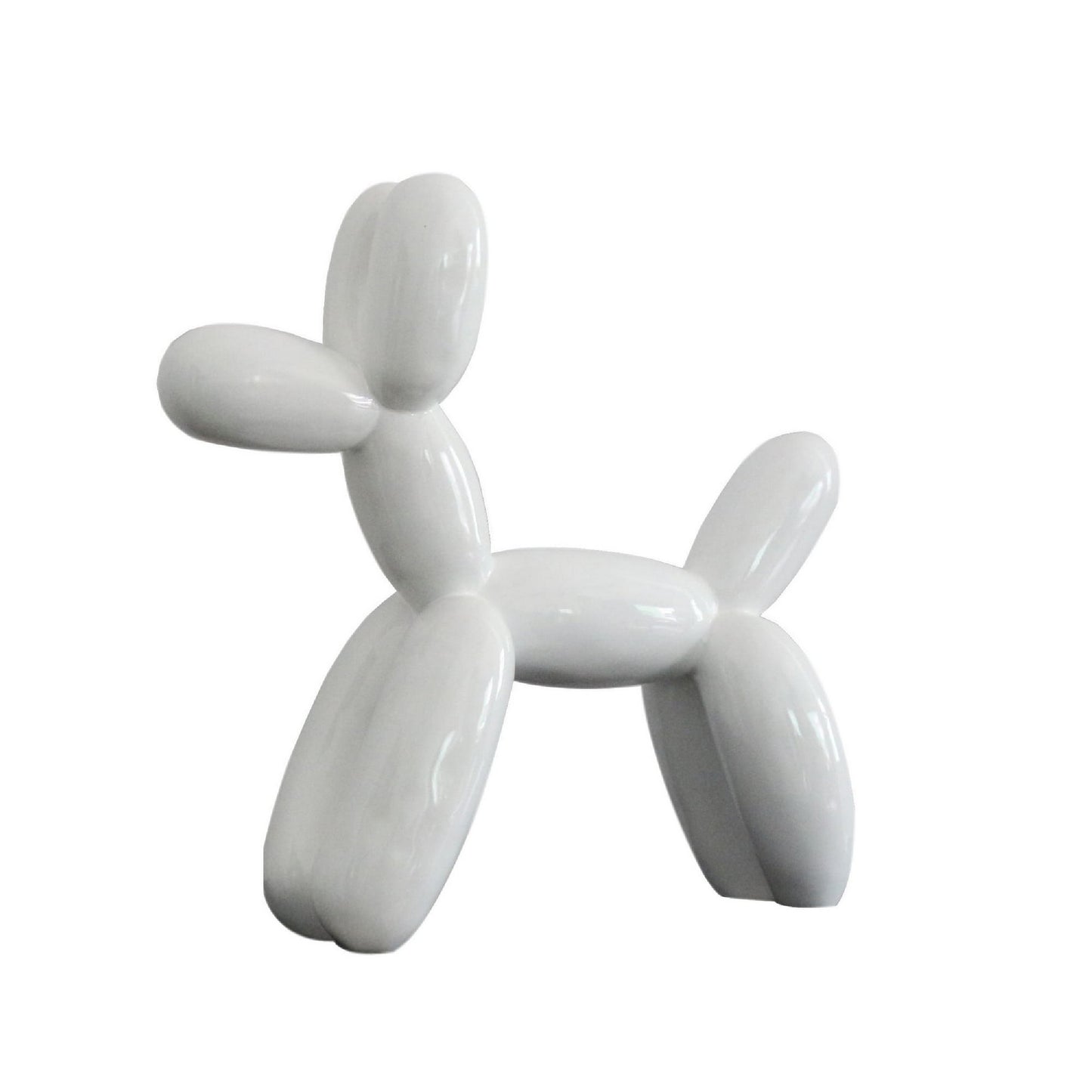 Cid 16 Inch Modern Polyresin Balloon Art Dog Sculpture Decor White