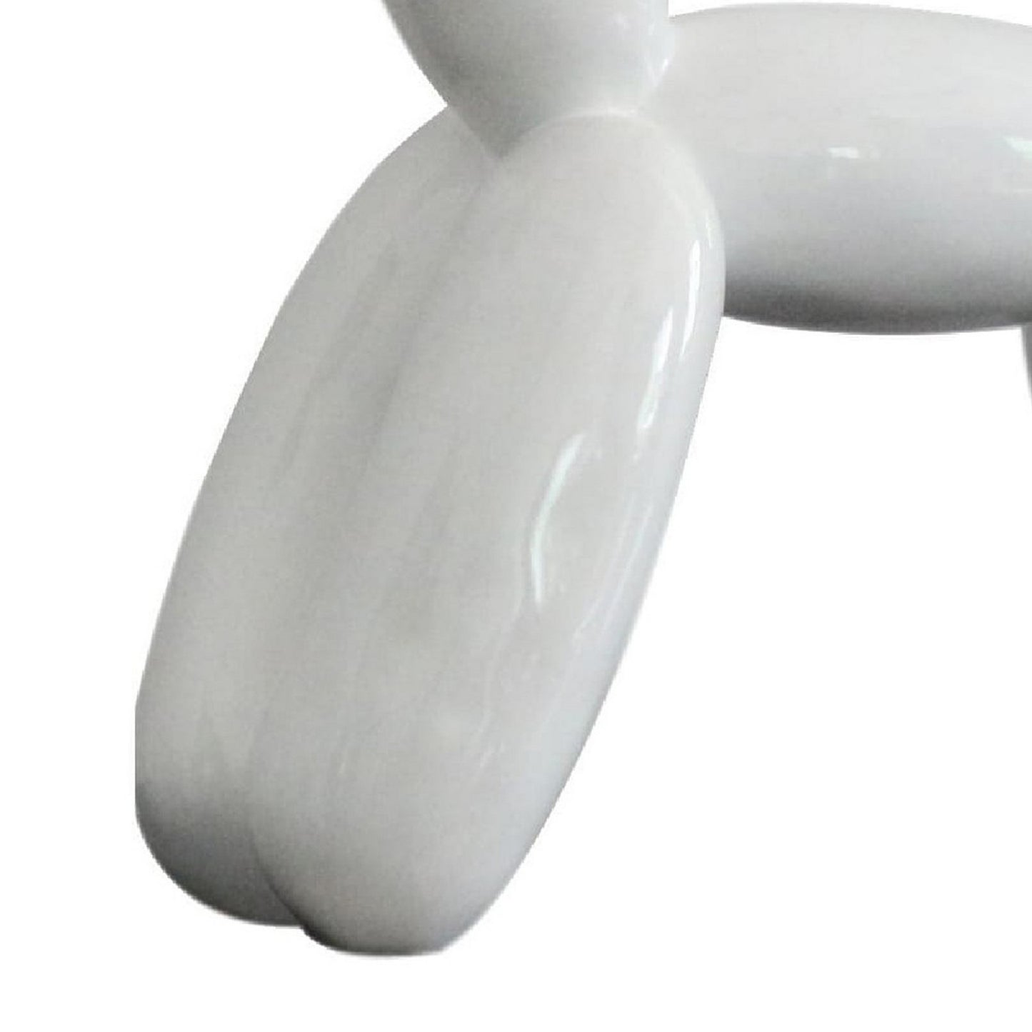 Cid 16 Inch Modern Polyresin Balloon Art Dog Sculpture Decor White