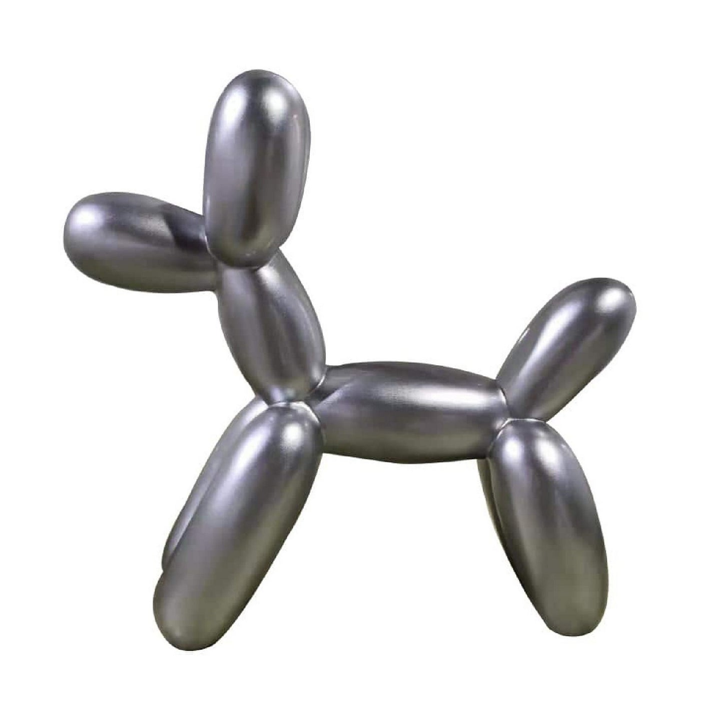 Cid 16 Inch Modern Polyresin Balloon Art Dog Sculpture Decor Silver