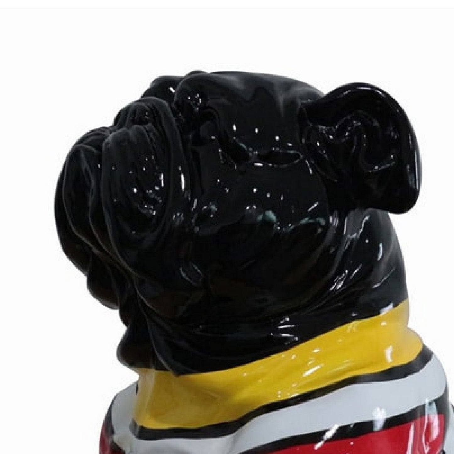 Cid 18 Inch Resin Pug Sculpture Decor Multicolor Abstract Pattern