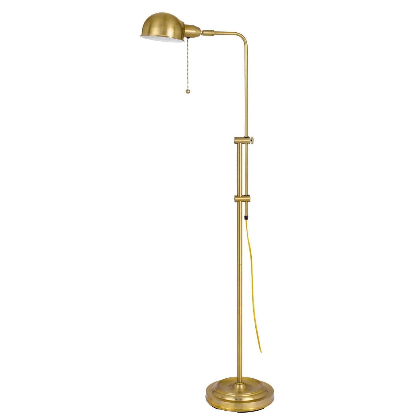 58 Inch Metal Floor Lamp Adjustable Height Chain Switch Antique Brass