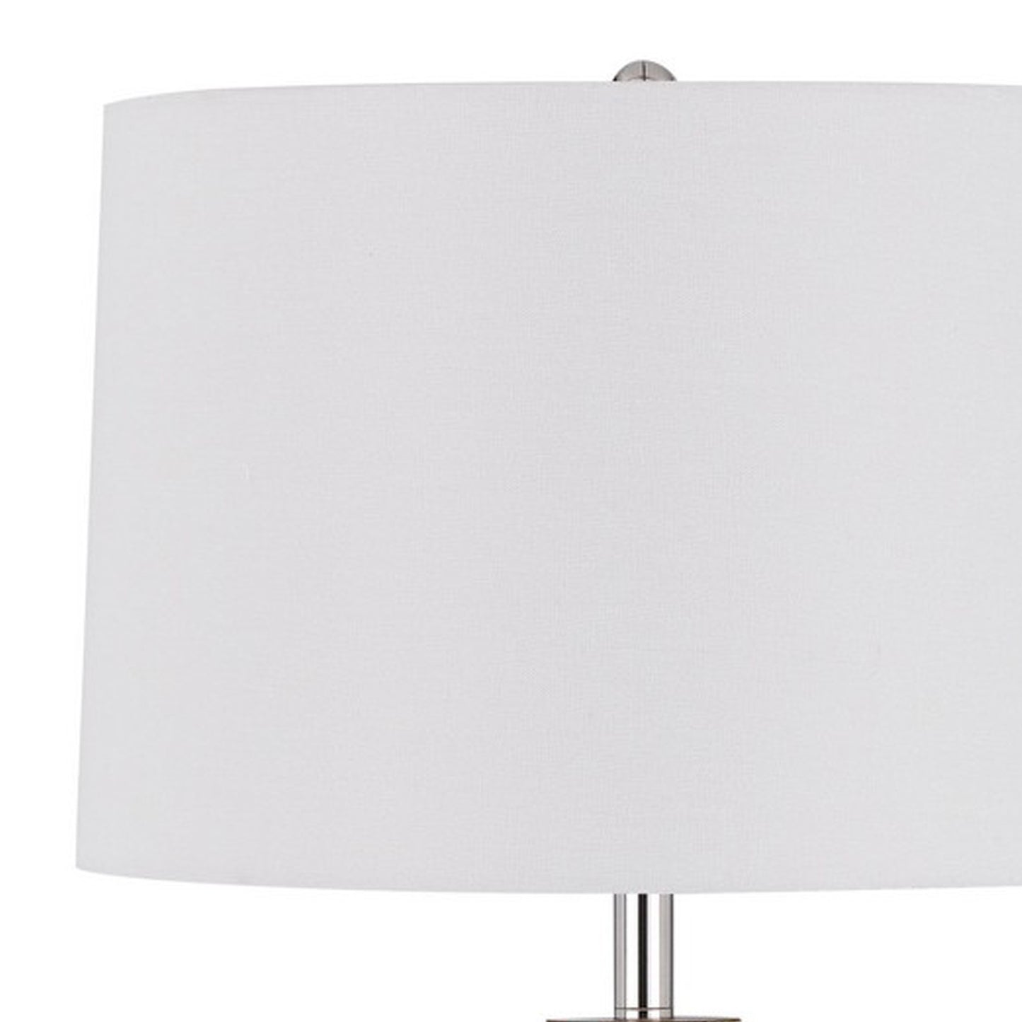 Charlie 61 Inch Modern Floor Lamp Drum Shade Glossy Chrome White Brown