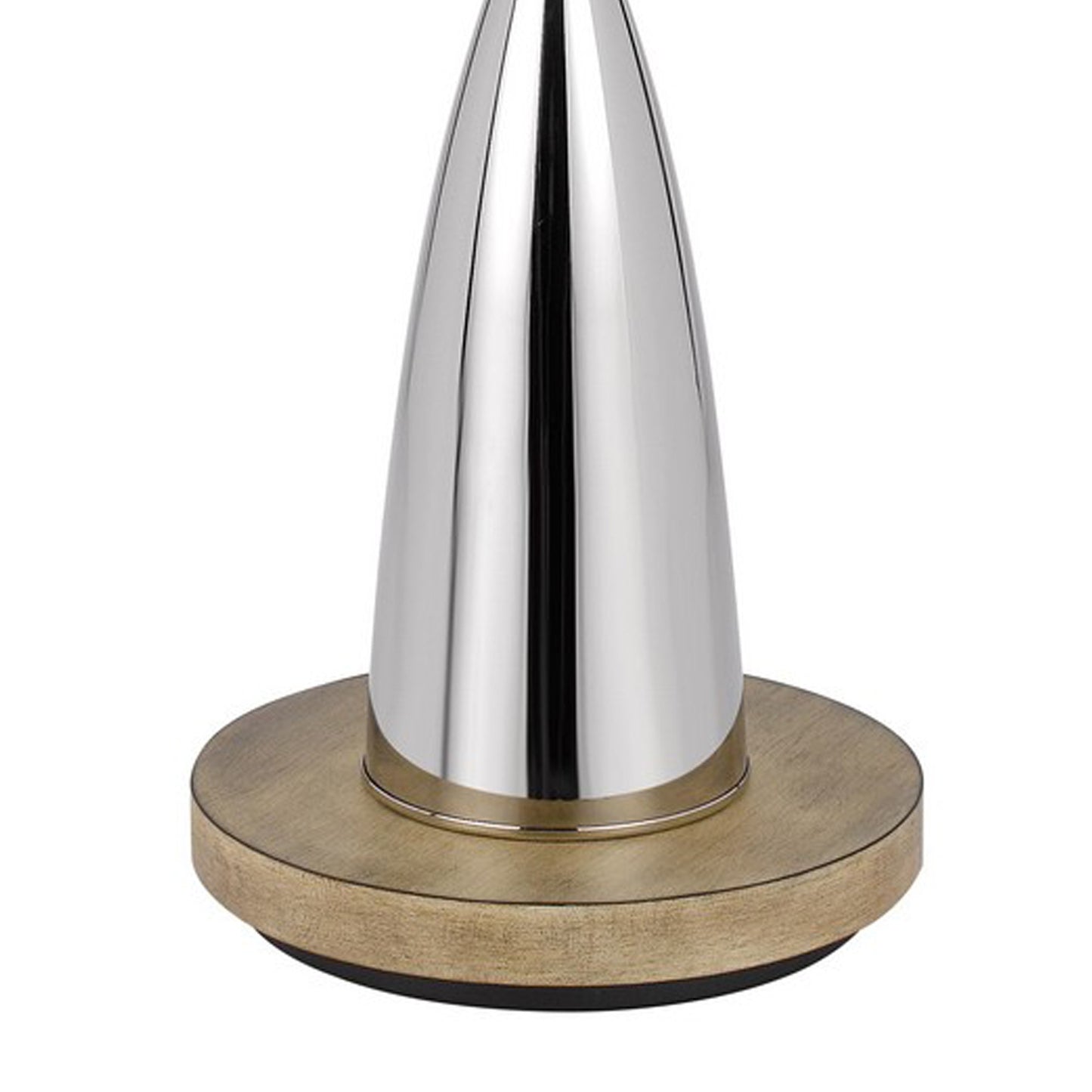 Charlie 61 Inch Modern Floor Lamp Drum Shade Glossy Chrome White Brown