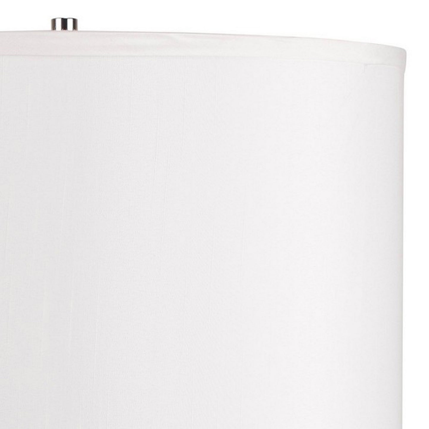 27 Inch Table Lamp Metal Trumpet Style Tapered Base White and Silver