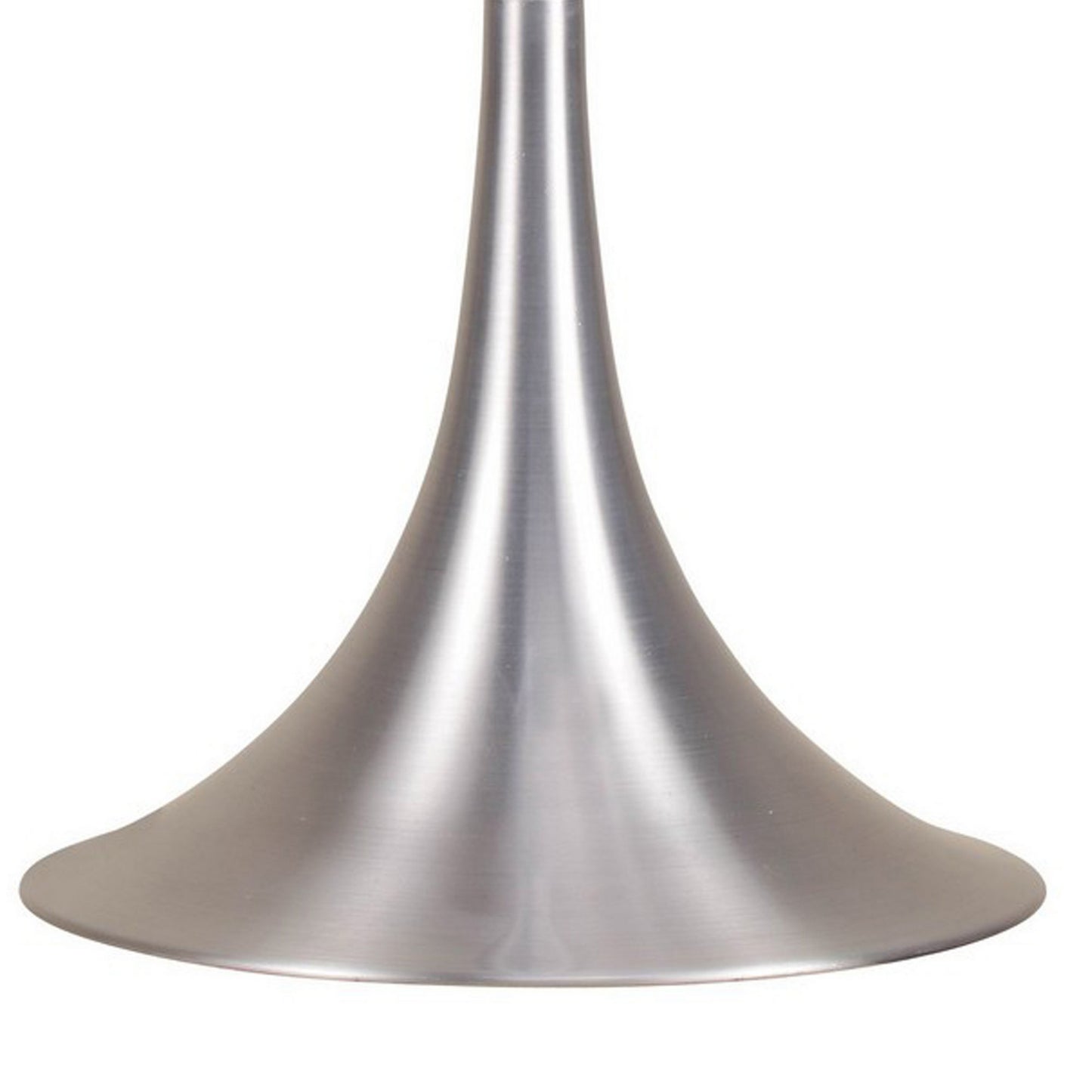 27 Inch Table Lamp Metal Trumpet Style Tapered Base White and Silver