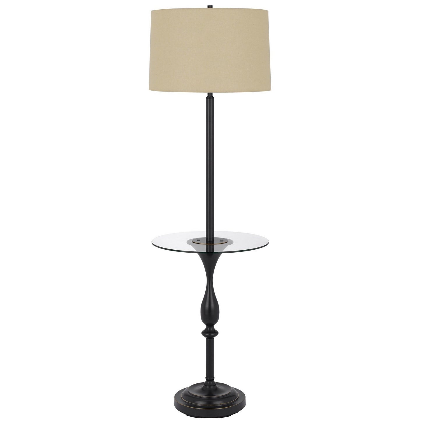 61 Inch Modern Floor Lamp Glass Tray Table 1 Usb Port Antique Silver